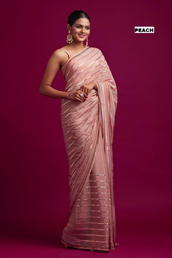 Party wear silk saree for unmarried girl