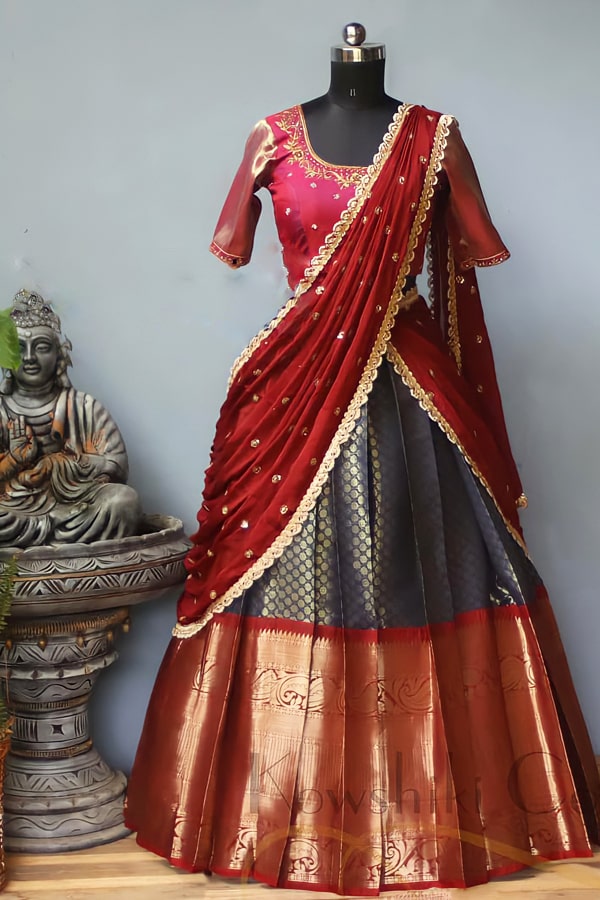 Traditional half saree online with Prices