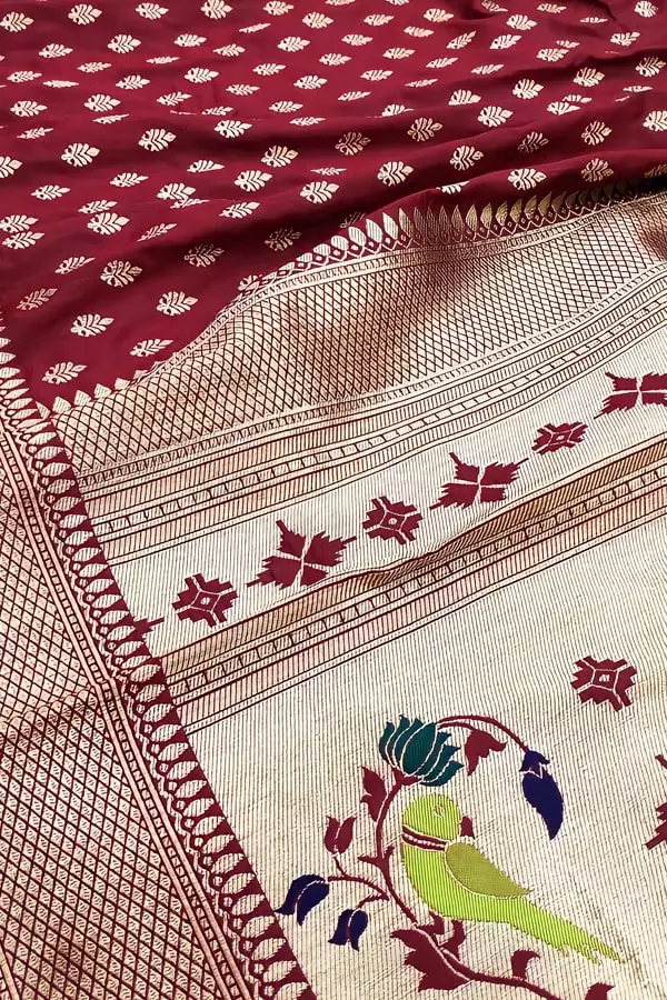 Pure Paithani Silk Sarees with weaving work