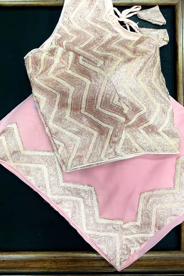 Dusty pink colour saree for wedding