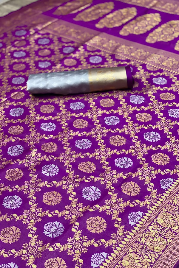Purple Colour Silk saree for mom
